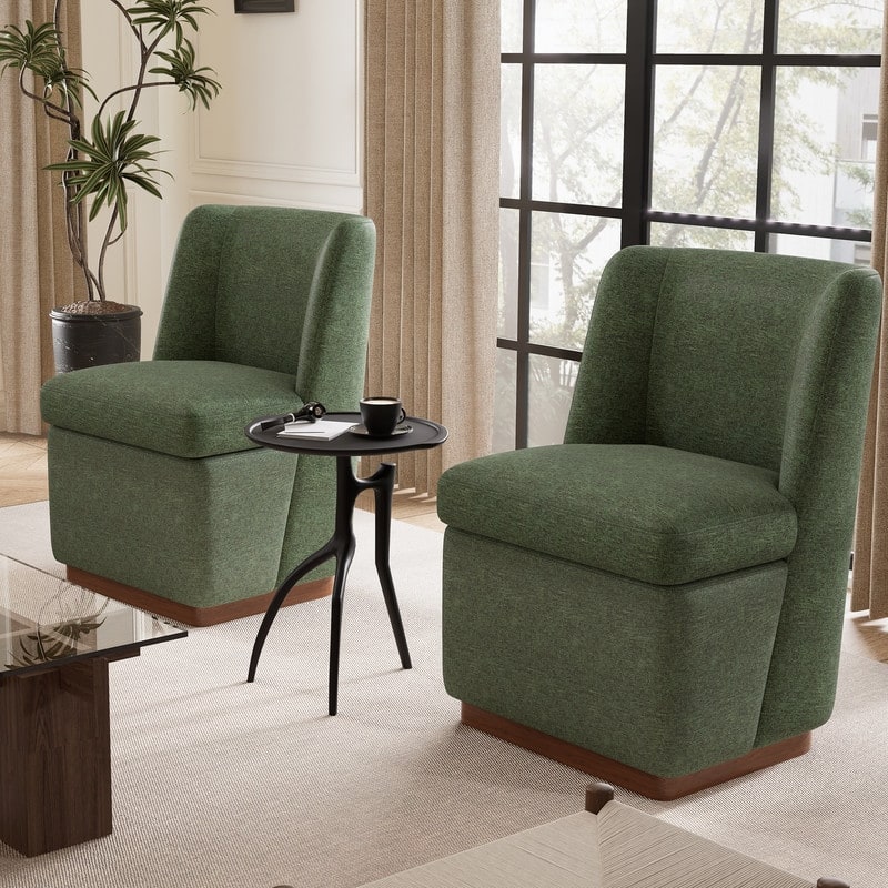 Modern Upholstered Accent Chair with Back for Dining Room, Living Room, Bedroom