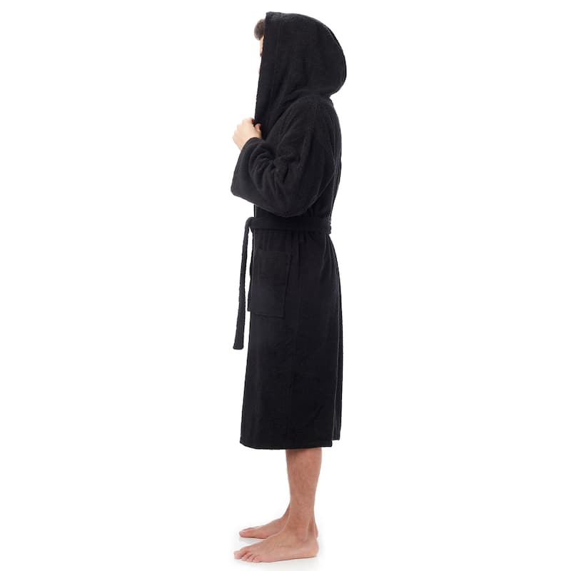 Men's Turkish Cotton Hooded Bathrobe