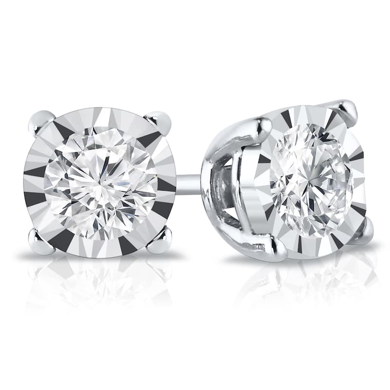 Auriya 14k Gold 5/8ctw Round Diamond Stud Earrings (G-H, I1-I2)