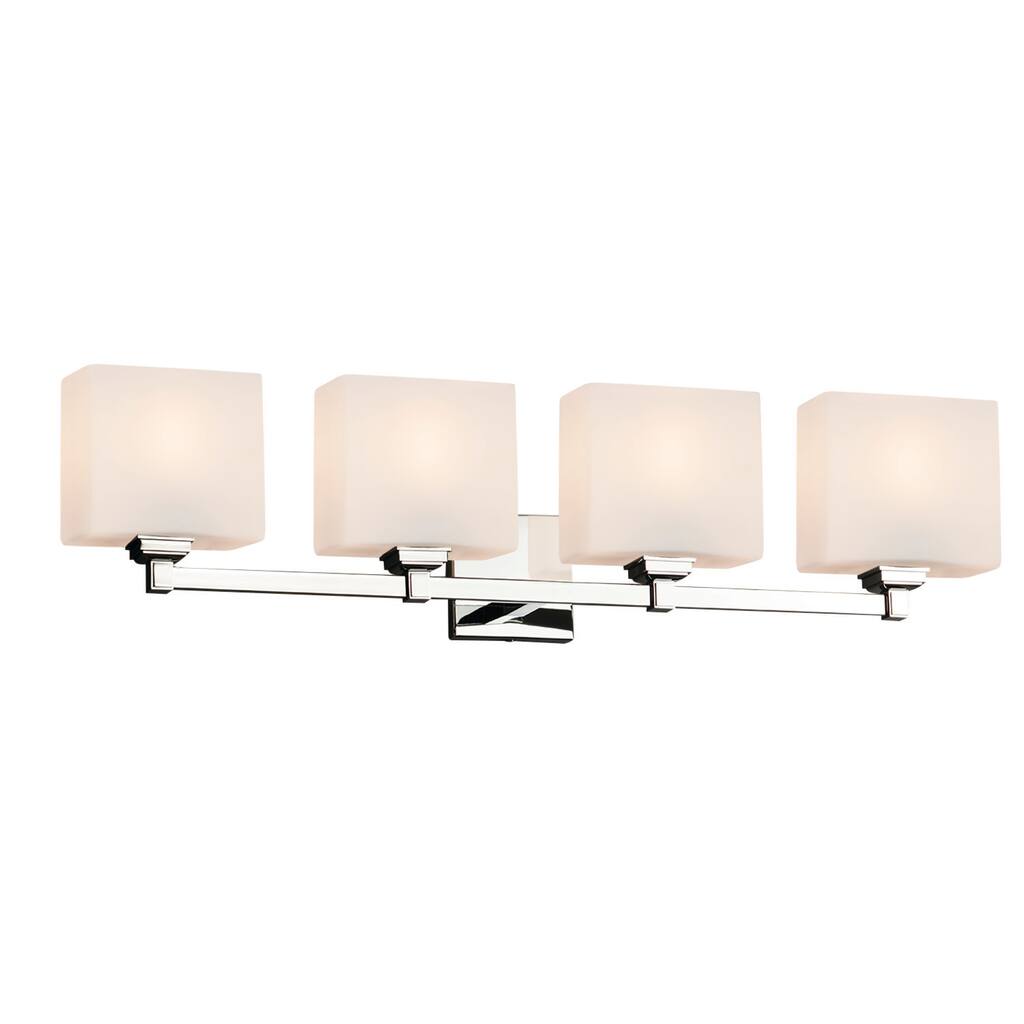 Justice Design Fusion Regency 4-Light Bath Bar, Opal Rectangle Shade