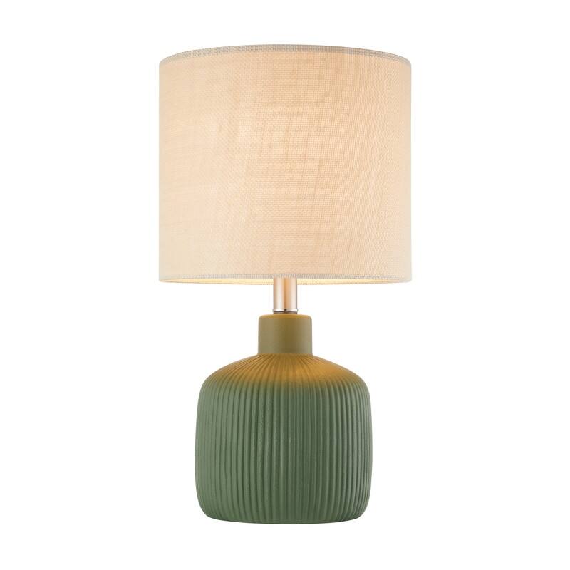 KAWOTI Fluted Ceramic Table Lamp (H18.25" x W10" x D10")