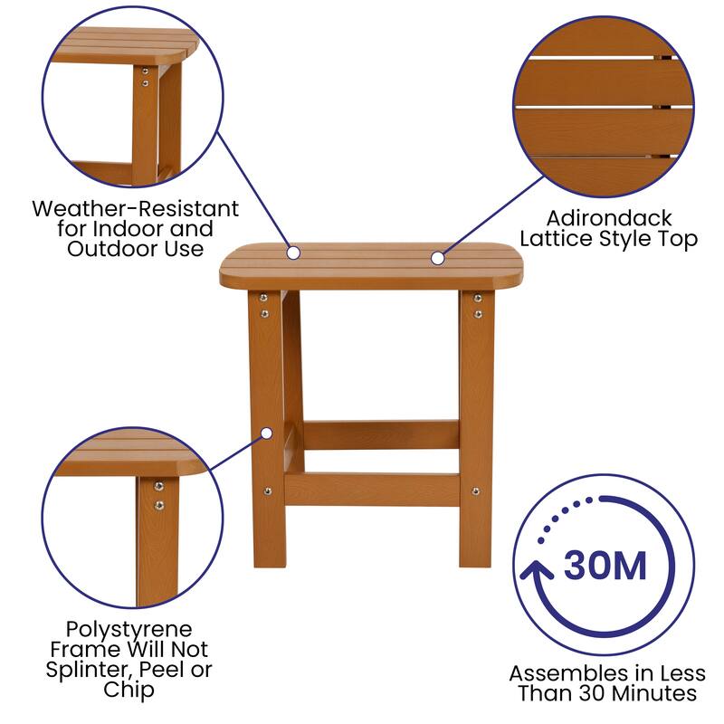 All-Weather Poly Resin Adirondack Side Table - Patio Table