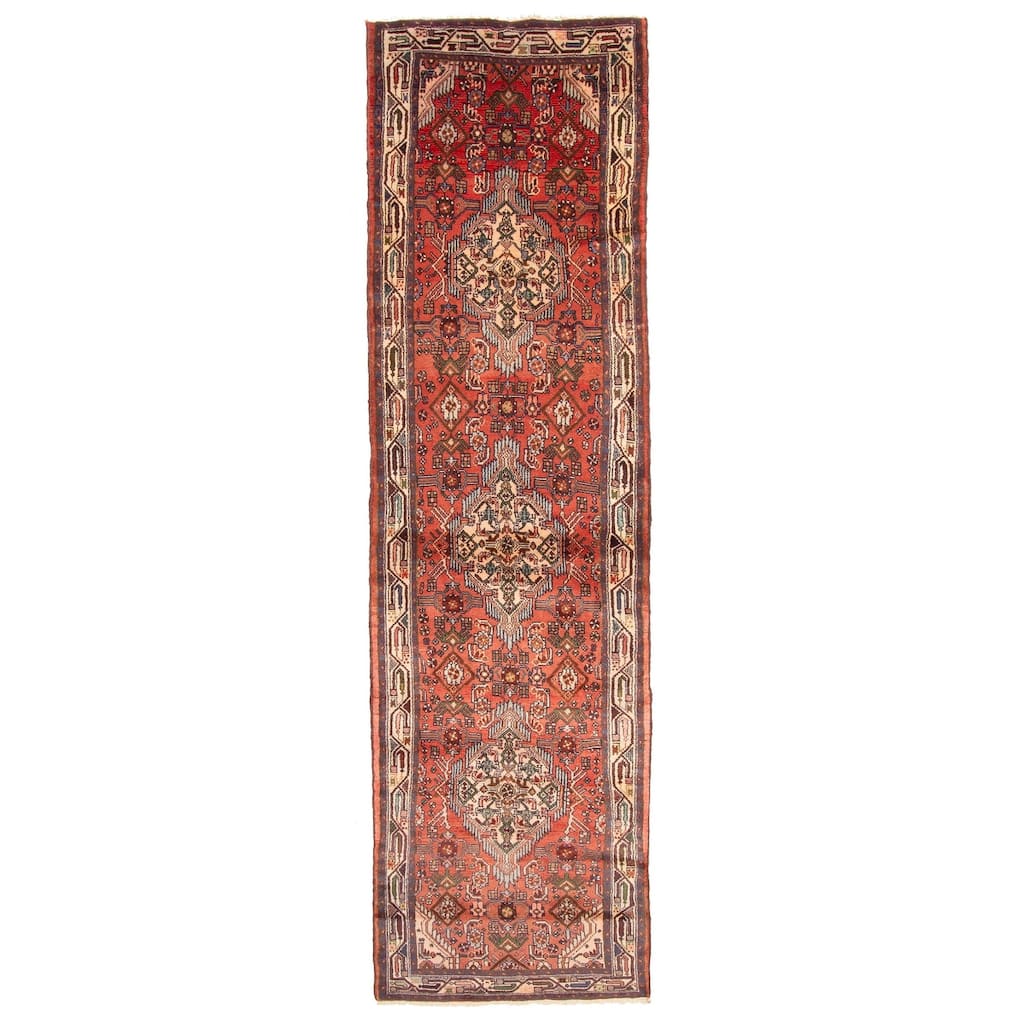 ECARPETGALLERY Hand-knotted Konya Anatolian Red Wool Rug - 2'7 x 9'8