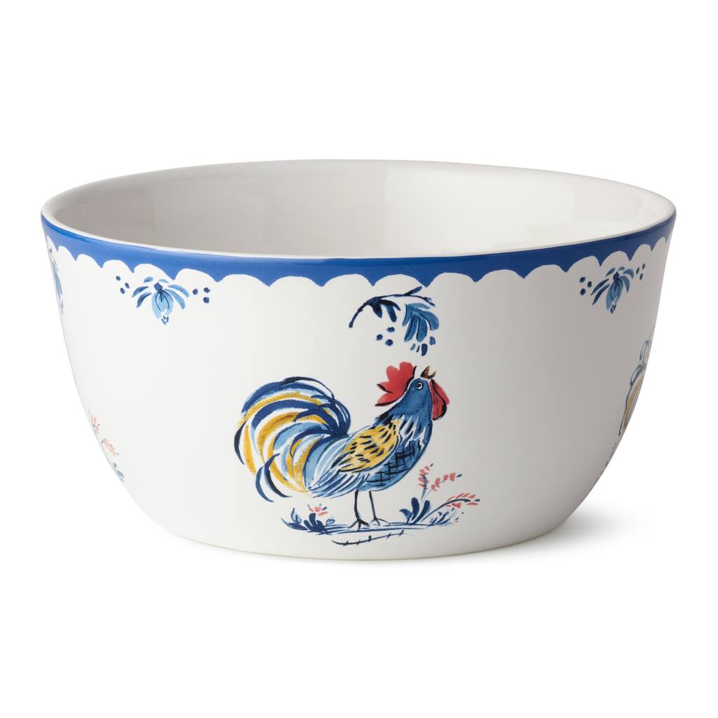 Certified International French Rooster 198 oz. Deep Bowl - 11.00"L x 11.00"W x 5.50"H
