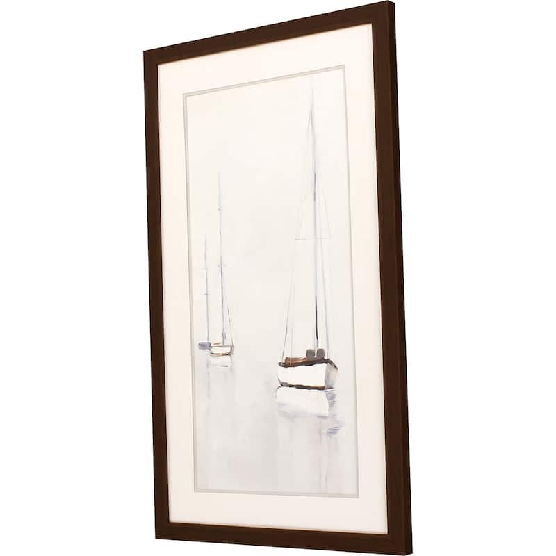 Fog in Harbor I Framed Art Giclee Under Glass