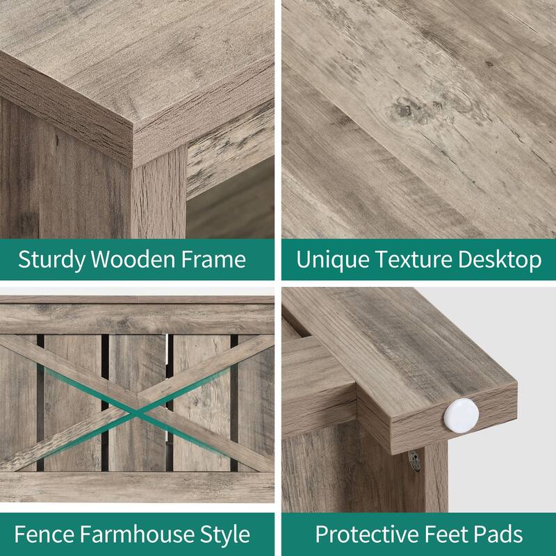 Modern Rustic Square Wood Coffee Table with Storage