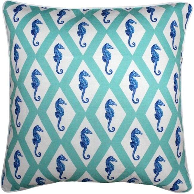 Capri Argyle Seahorse Throw Pillow - Cover Only