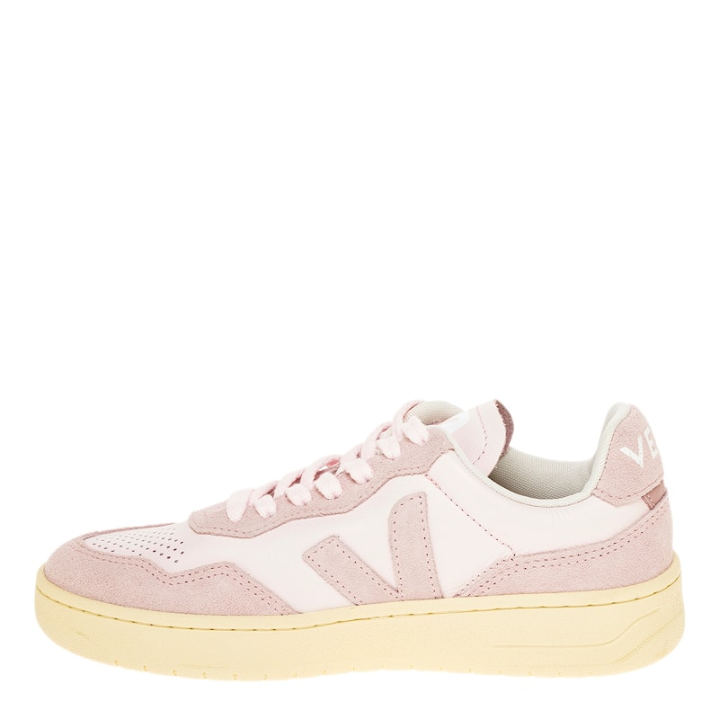 Veja Women's V-90 Leather Sneakers in Pale Pink