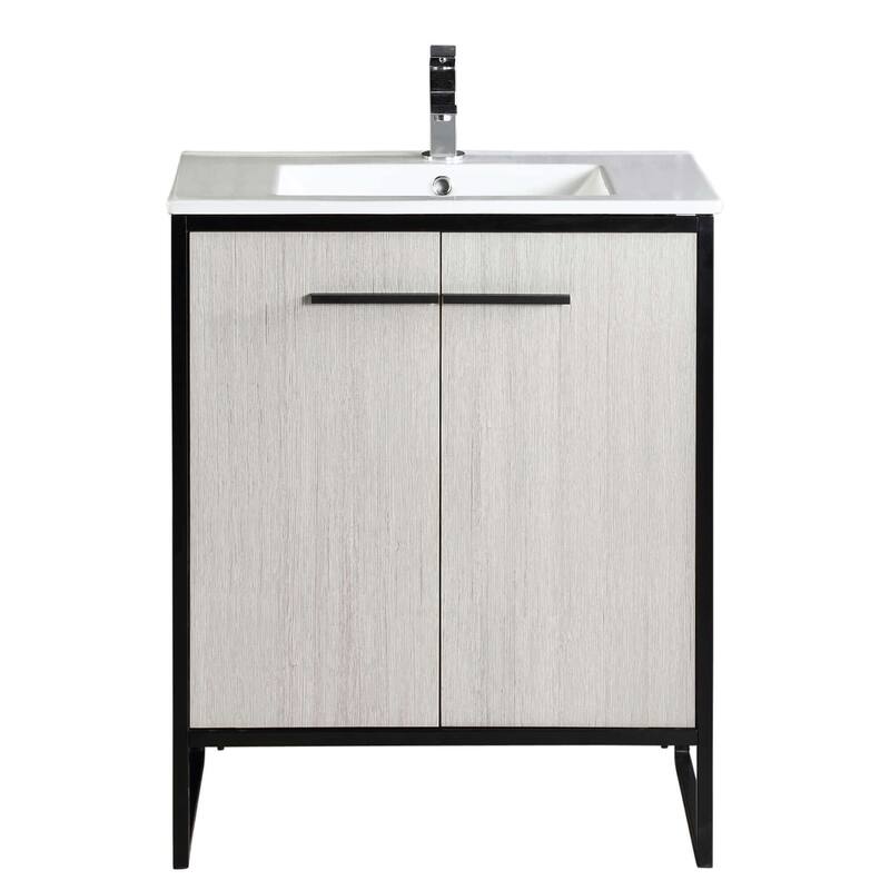 Vdara 24" Silver Gray Bathroom Vanity Cabinet Set