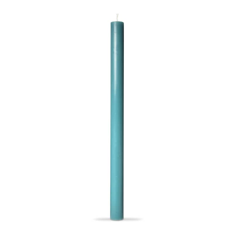 Color Studio 12" Straight Taper Unscented Smokeless Paraffin Wax Candle Teal, Burn Time 12 hrs. Set 12 - Blue