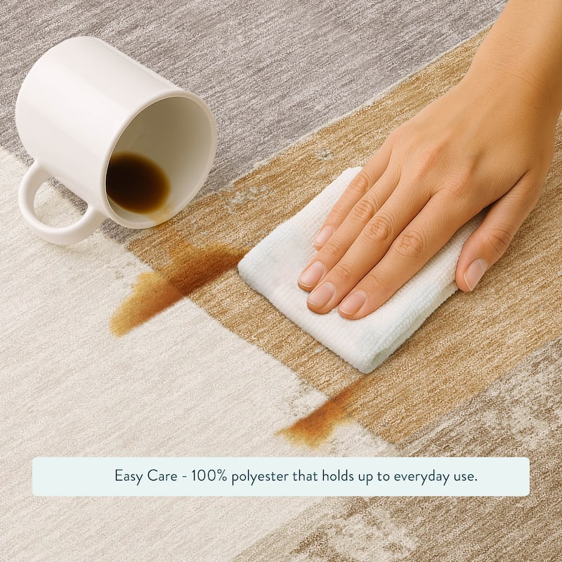 Machine Washable Indoor/ Outdoor Abstract Kraig Chantille Rug