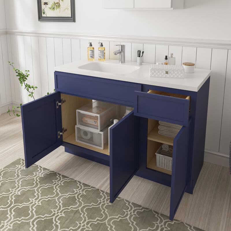 Vanity Art 45" Birch Freestanding Bathroom Vanity Cabinet without Top