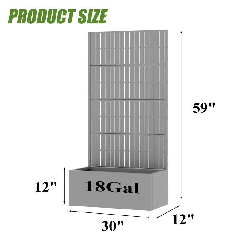 Raised Garden Bed Planter with Trellis Movable Planter Box with Lockable Wheels