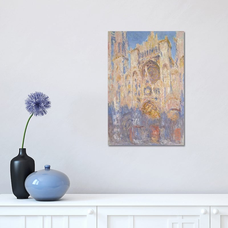 iCanvas "Rouen Cathedral, Effects of Sunlight, Sunset, 1892 " by Claude Monet Canvas Print - 18x12x1.5