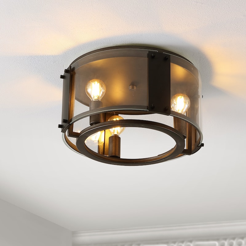 SAFAVIEH Lighting Olen Flush Mount - 14"W x 14"D x 7"H