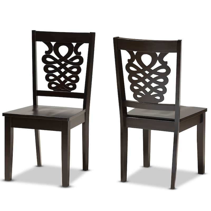 Gervais Modern and Contemporary Transitional 2-Piece Dining Chair Set - Espresso