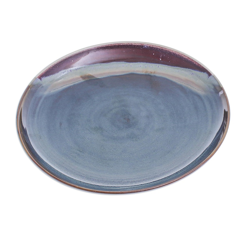 Novica Handmade Happy Harvest Ceramic Dinner Plate