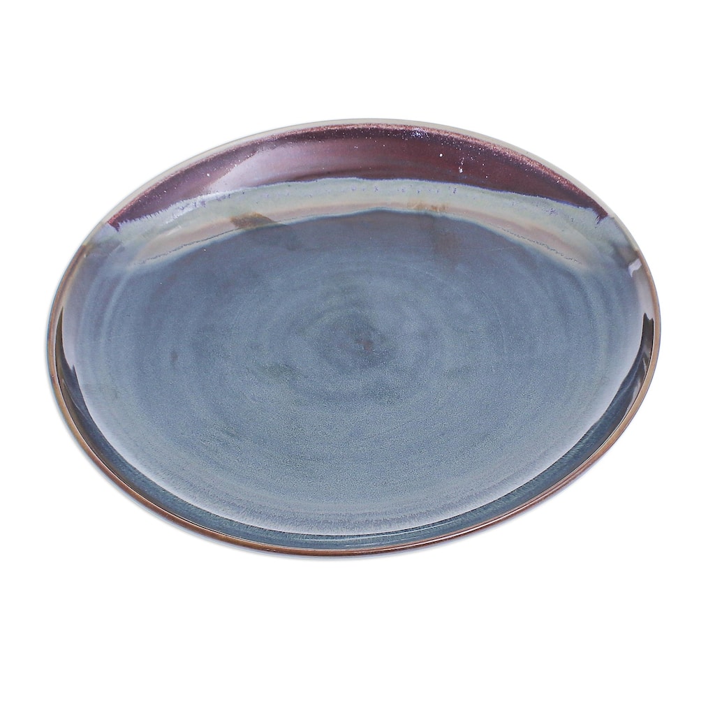Novica Handmade Happy Harvest Ceramic Dinner Plate