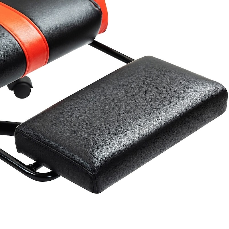 EROMMY RGB LED Gaming Chair with Thickened Massage Lumbar Pillow & Upgraded Footrest, Reclining Ergonomic Chair