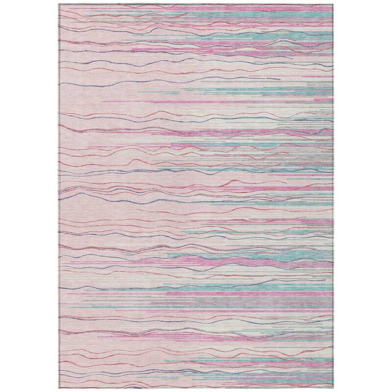 HomeRoots Striped Transitional Rectangle Outdoor Rug