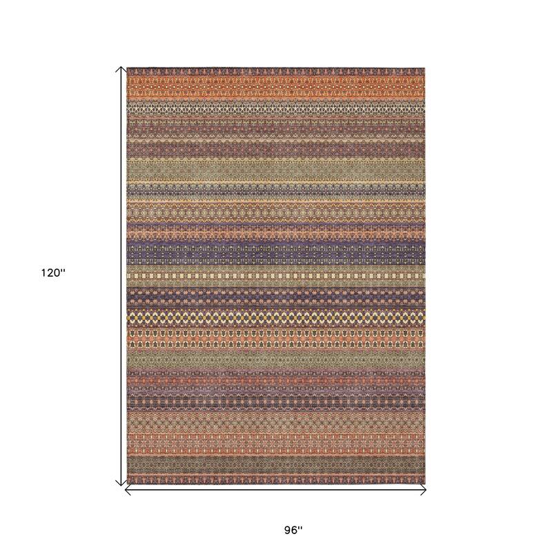 Elri Stripe Weather Resistant Blended Style Outdoor Rug