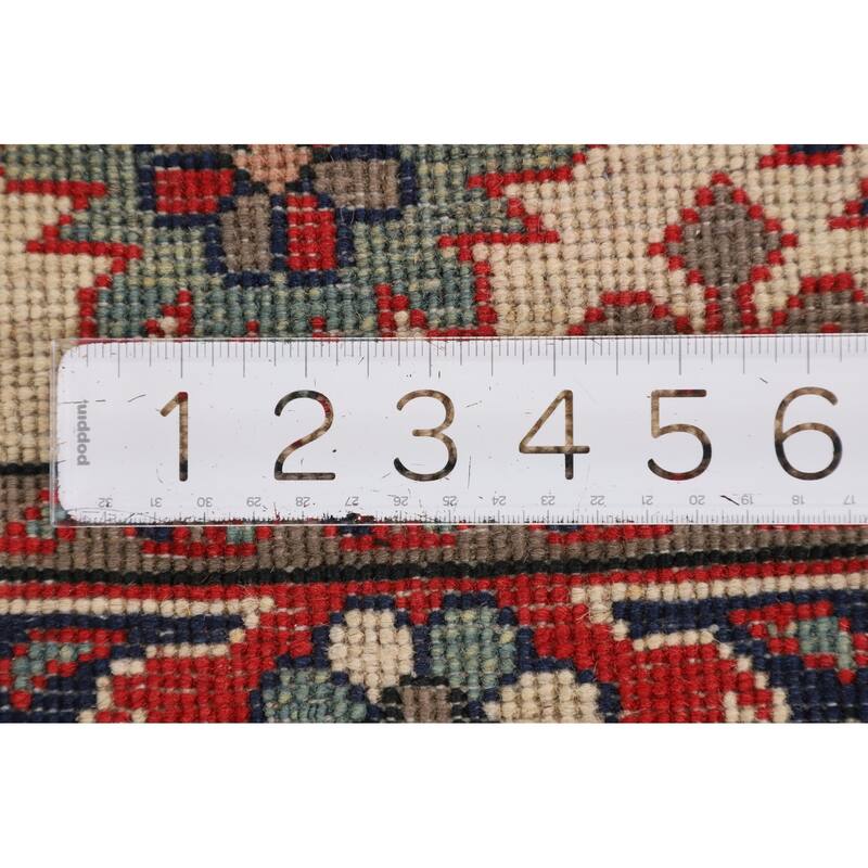 Geometric Kazak Accent Rug Handmade Wool Carpet - 2'7" x 3'9"