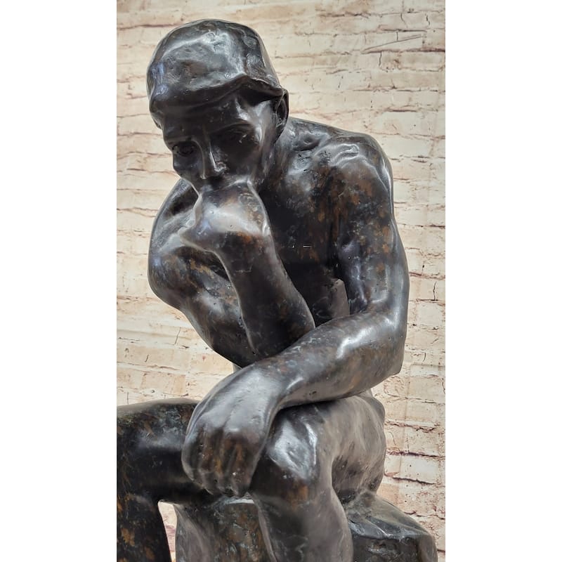 The Thinker Thinking Man Auguste Rodin Bronze Statue Sculpture Replica 24 Inches X 14 Inches