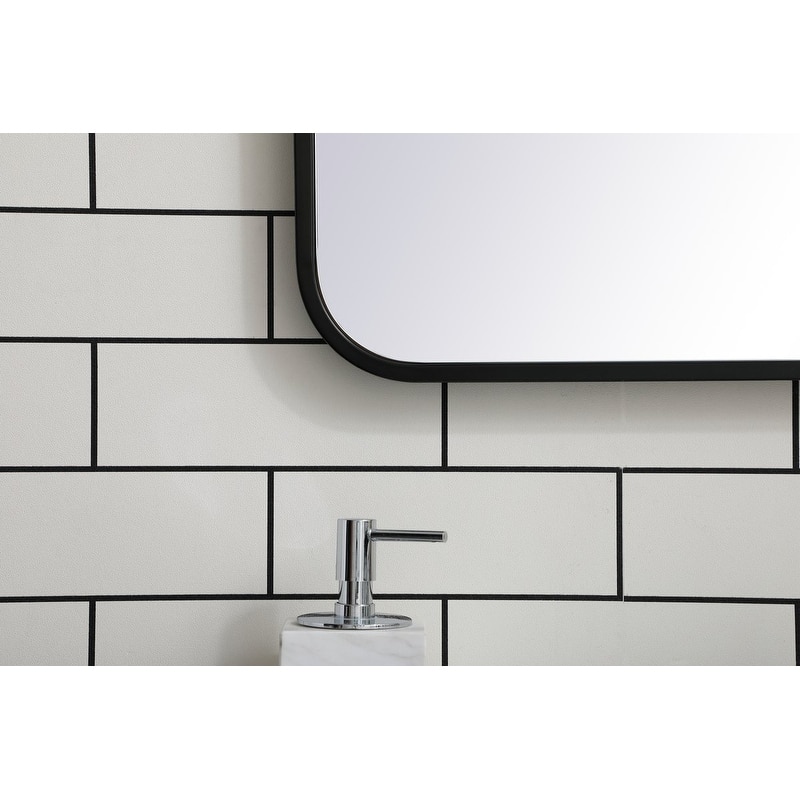 Ezra Soft Corner Metal Rectangular Mirror