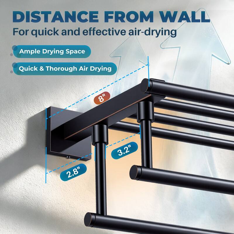 WOWOW Two Towel Holders Wall mounted Towel Rack