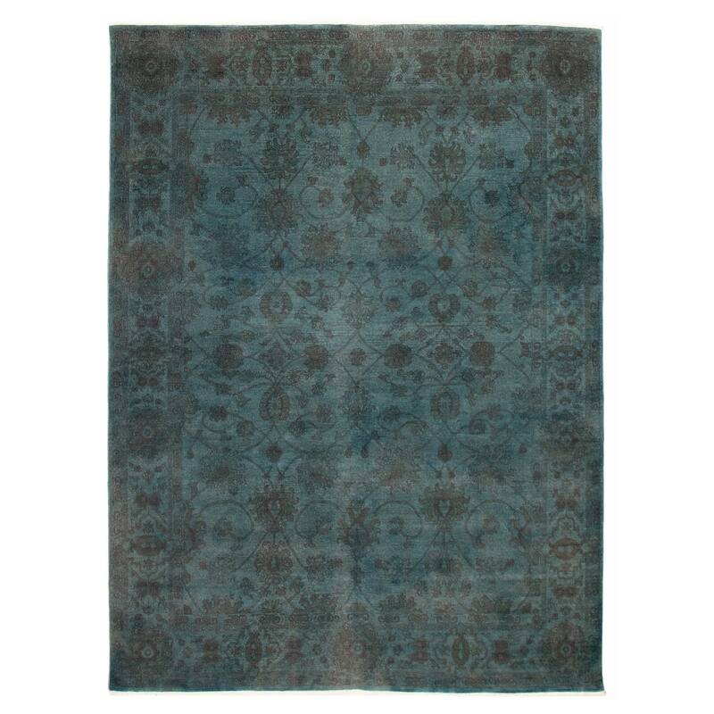 ECARPETGALLERY Hand-knotted Vibrance Blue Wool Rug - 8'4 x 11'4 - Dark Blue - 8'4 x 11'4