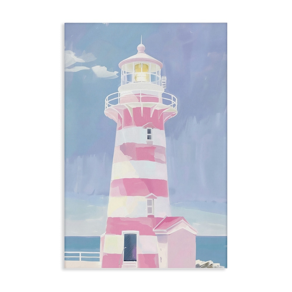Stupell Muted Coastal Lighthouse Canvas Wall Art Design By Arlington Prints