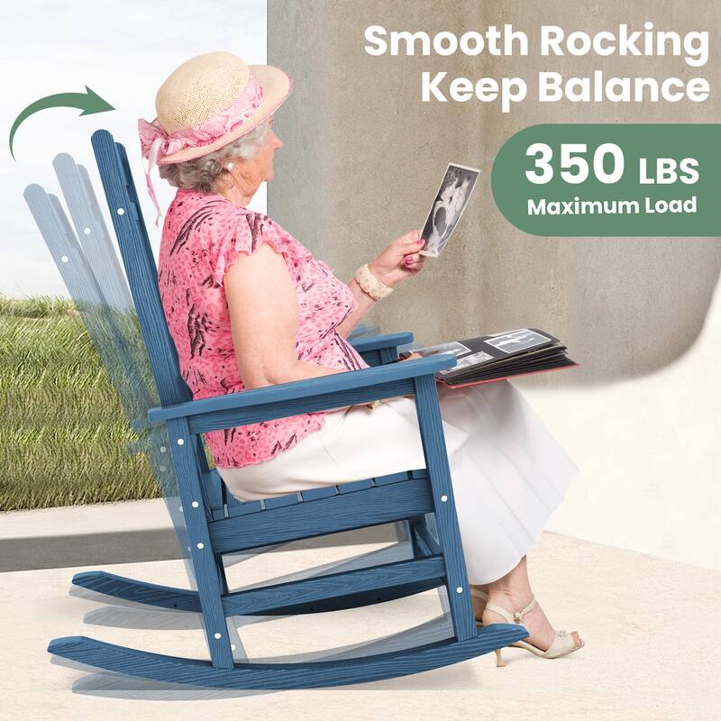 HDPE Outdoor Patio Rocking Plastic Adirondack Chair