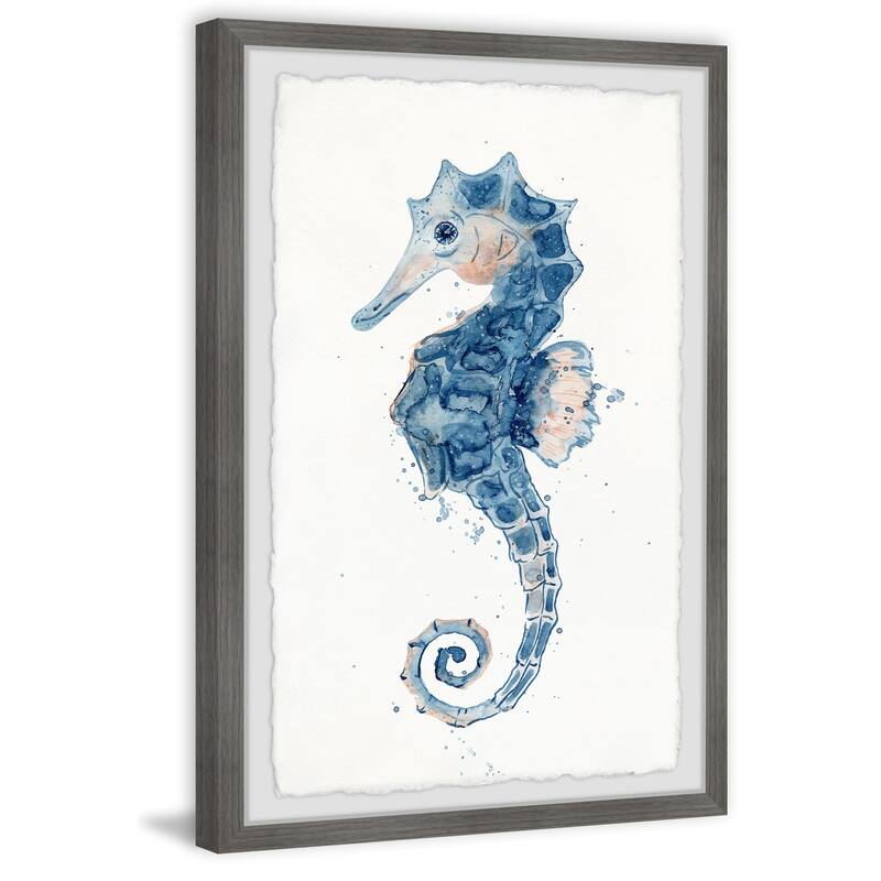The Little Seahorse Framed Wall Art, Coastal Serenity - Tranquil Ocean-Inspired Wall Décor