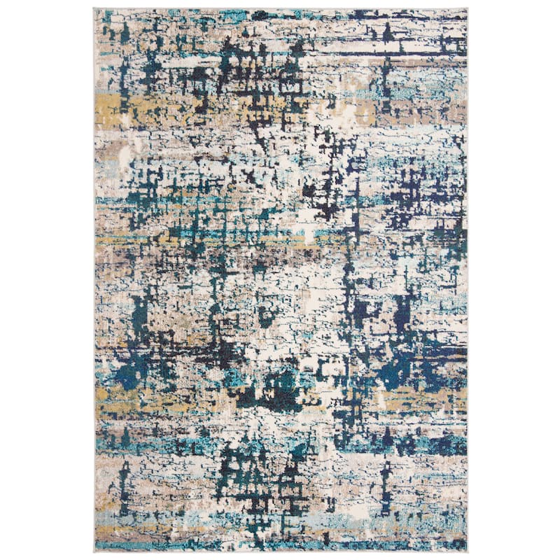 SAFAVIEH Madison Evangelina Modern Abstract Rug - 2'2" x 4' - Cream/Blue