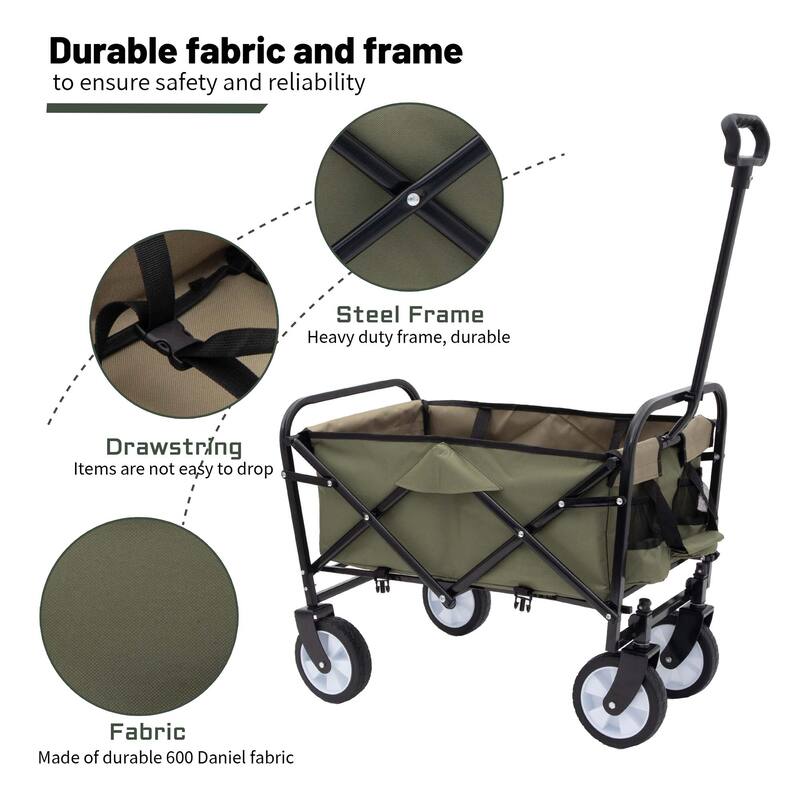 2.1 cu ft. Steel Foldable Wagon Cart