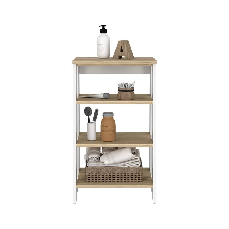 Bathroom Floor Cabinet, Bathroom Storage Cabinet Two Interior Shelves, Two Open Shelves, Single Door