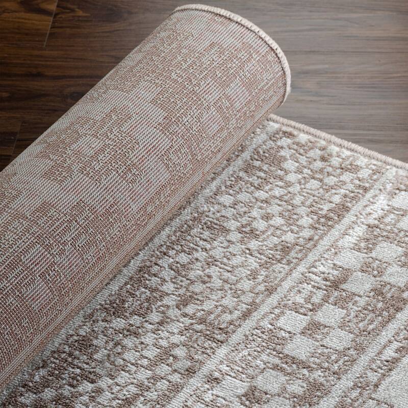 Superior Genaine Contemporary Geometric Fringe Indoor Runner or Area Rug