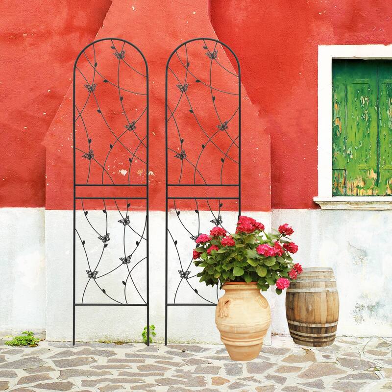 4 Pack Metal Garden Trellis 86.7in x 19.7in Rustproof Trellis