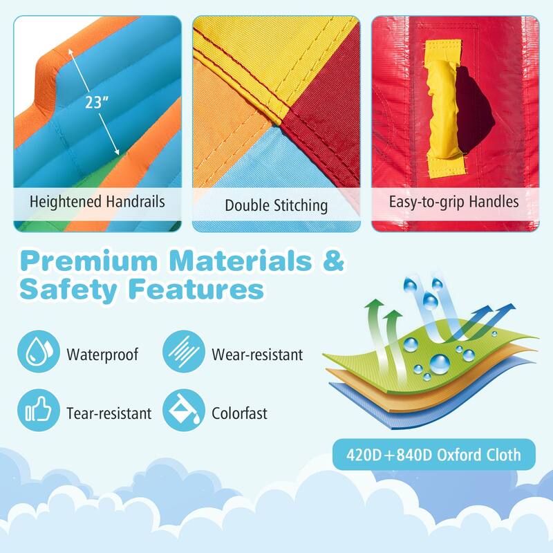 Gymax Inflatable Water Slide Park w/Long Slide Splash Pool Climbing - Multicolor