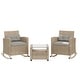 preview thumbnail 40 of 43, Corvus Fatih 3-piece Outdoor Wicker Rocking Chat Set with Cushions Natural with Beige Finish