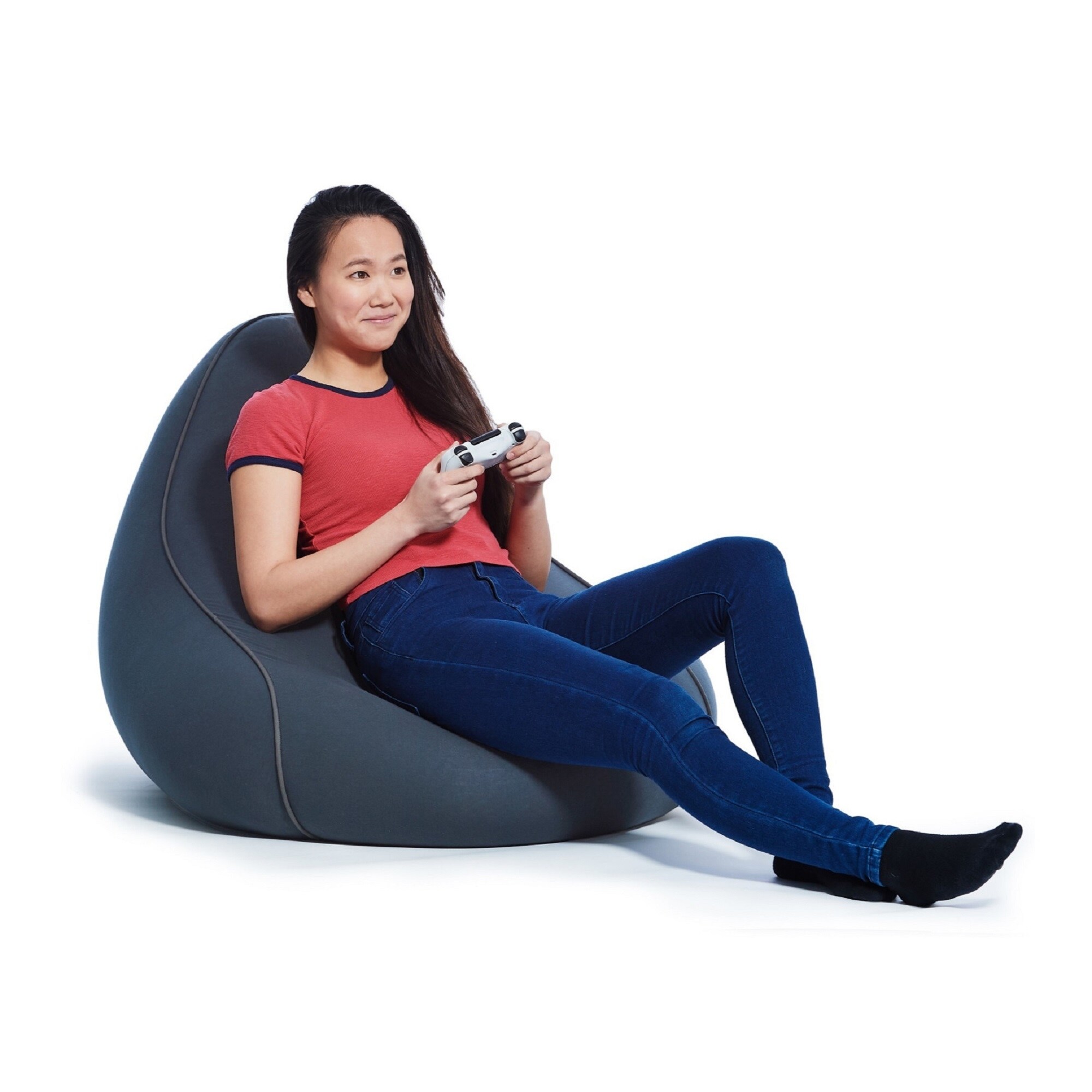 Yogibo Lounger Bean Bag W Raised Back Dark Gray Overstock 32343730