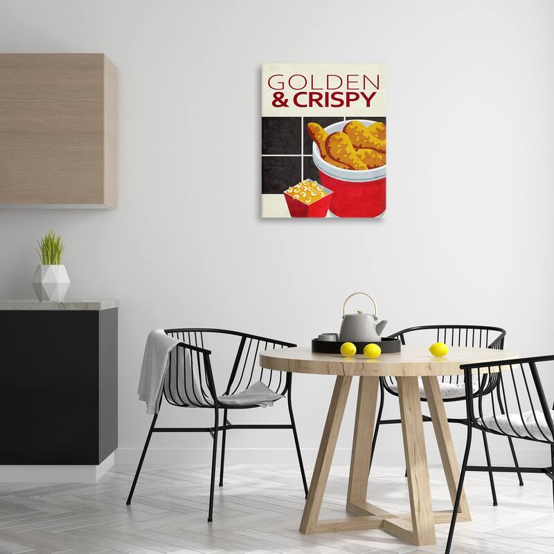 Stupell Golden & Crispy Fried Food Canvas Wall Art Design By Kim Allen