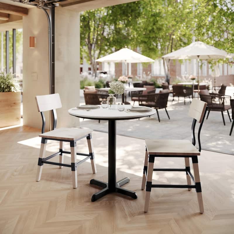 Commercial HPL Tabletop with Table Height Crisscross Base