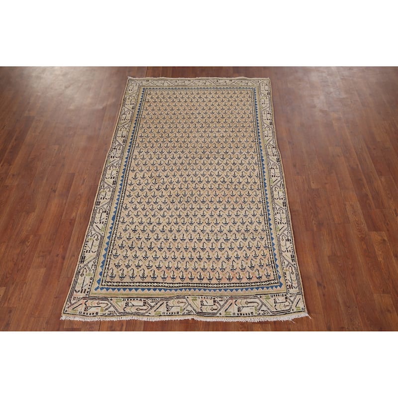 All-Over Boteh Botemir Foyer Rug Hand-Knotted Wool Carpet - 3'9" x 6'3"