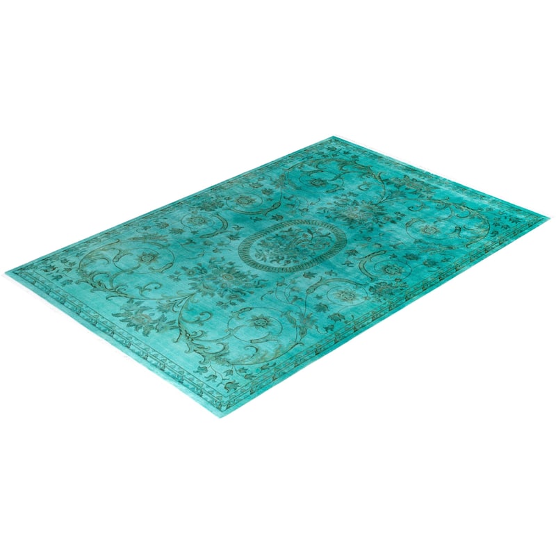 Contemporary Overdyed Wool Hand Knotted Area Rug - 6' 9" x 9' 10"