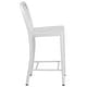 preview thumbnail 63 of 98, 24'' High Metal Indoor-Outdoor Counter Height Stool with Vertical Slat Back