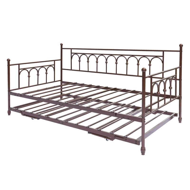 Twin Daybed with Trundle,Day Bed with Trundle Bed Twin,Pop Up Trundle Bed