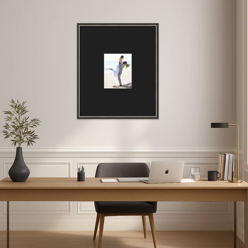 Theo Black Silver Narrow Framed Picture Frame, Photo Frame