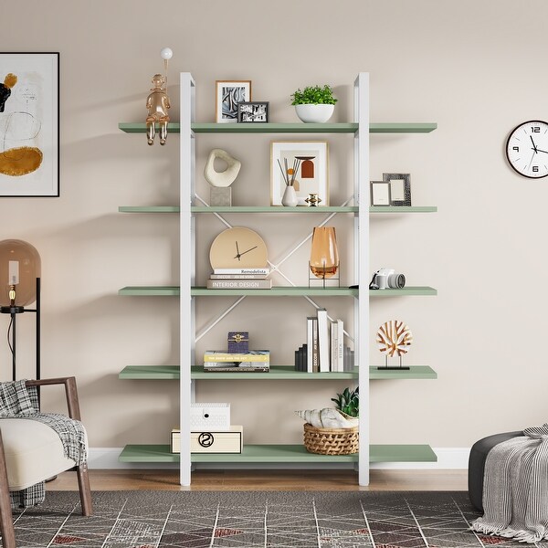 5-Tier Bookshelf, Vintage Industrial Style Bookcase - On Sale