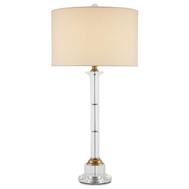 Currey & Company Lothian Clear Table Lamp - 29"h x 14"dia - 29"h x 14"dia - Clear/Antique Brass